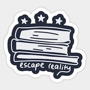 Escape reality white books with stars for readers Sticker